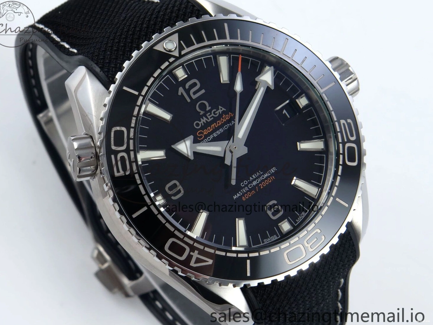 0216 Unisex Seamaster Planet Ocean 600M 43.5mm SS SCF 1:1 Best Edition Black Bezel Black Dial on Black Rubber Strap A8900 Super Clone 7664